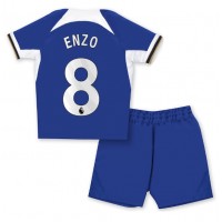 Chelsea Enzo Fernandez #8 Domáci Detský futbalový dres 2023-24 Krátky Rukáv (+ trenírky)